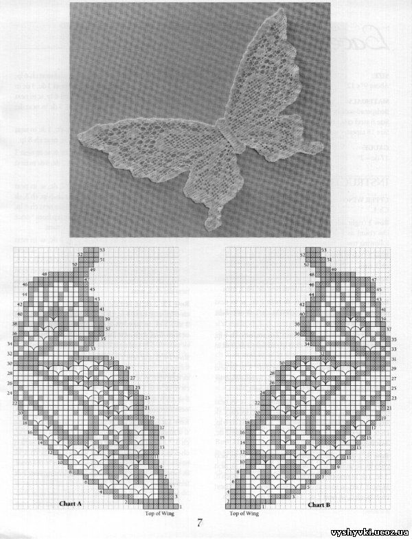  Ажурные салфетки связанные в форме бабочек