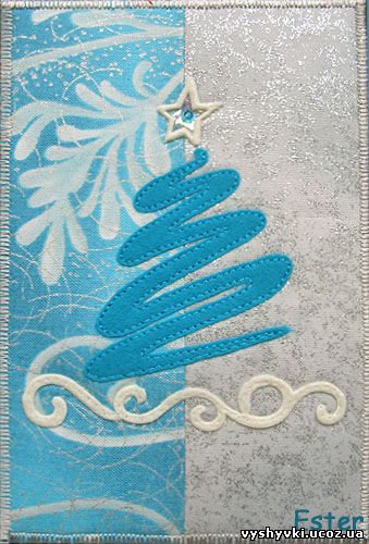 Новогодние открытки из ткани
