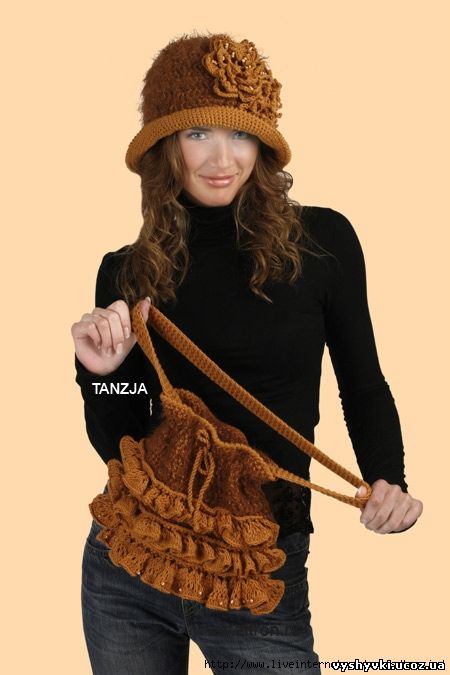 Комплект "Кокетка": шляпка и сумочка (крючок)